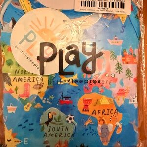 NIB Little Sleepies Around the World Long Sleeve Bodysuit - Size 12-18M